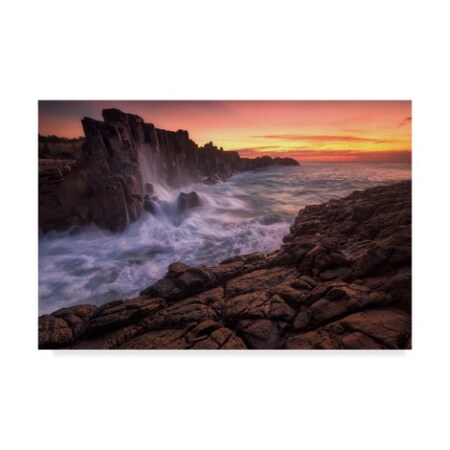 Trademark Fine Art Joshua Zhang 'Wall By The Sea' Canvas Art, 22x32 1X06105-C2232GG